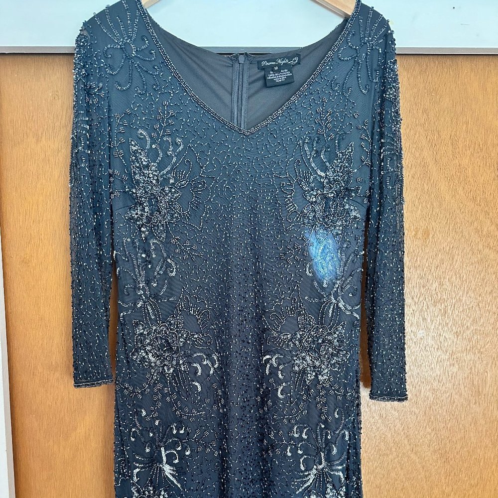 Pisarro Nights beaded & sequined evening dress